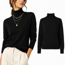 Blusa Feminina Tricô Manga Longa Gola Alta para Inverno | CozyEssentials