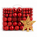 Bolas de Natal Lisas, Foscas e com Glitter - Kit 100 com Estrela