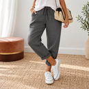 Calça Feminina Reta Soltinha com Bolsos e Cintura Baixa