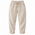 Calça Feminina Reta Soltinha com Bolsos e Cintura Baixa