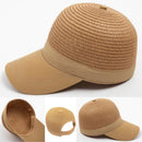 Chapéu Boné Feminino de Palha Aba Curva para Praia