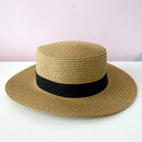 Chapéu Feminino de Praia Estilo Paris com Faixa Aba Média Dobrável