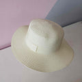 Chapéu Feminino de Praia Estilo Paris com Faixa Aba Média Dobrável