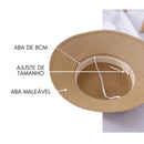 Chapéu Feminino de Praia Estilo Paris com Faixa Aba Média Dobrável