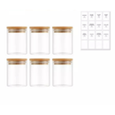 Conjunto de Potes Herméticos de Vidro com Tampa de Bambu para Mantimentos