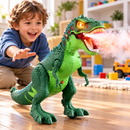 Dinossauro T-Rex de Brinquedo que Anda com Som, Luz e Efeito de Névoa