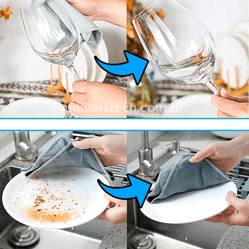 Kit de Panos Mágicos de Microfibra Reutilizável  MaxClean 