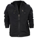 Jaqueta Masculina em Sarja com Capuz e Bolsos Forrados