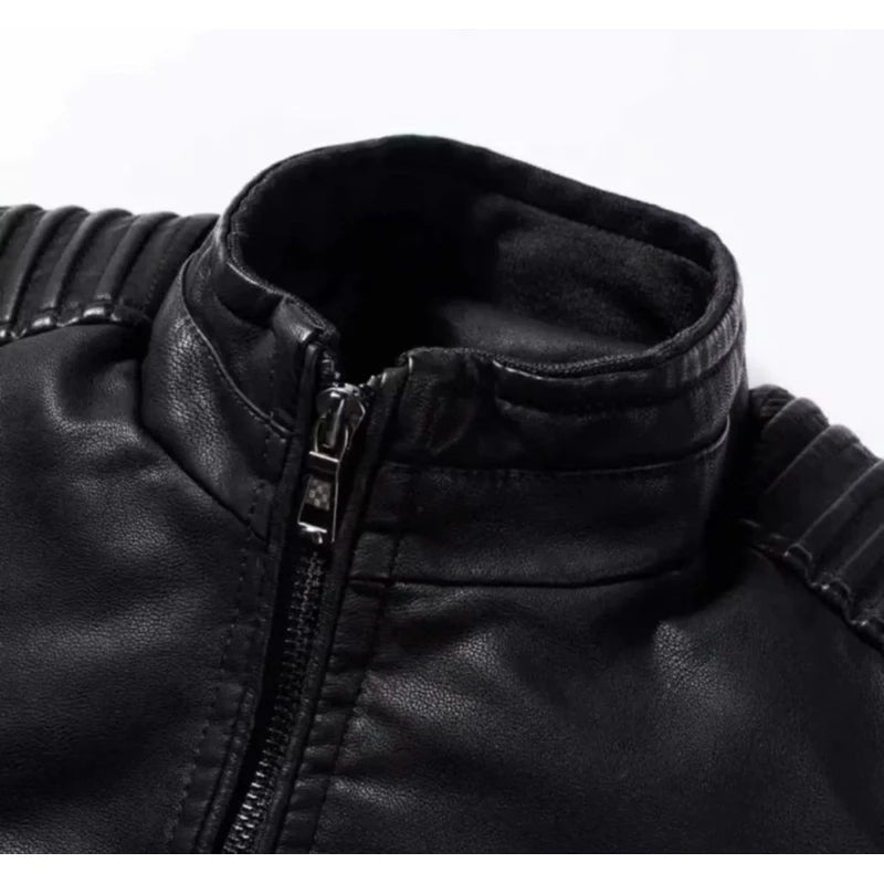 Jaqueta de Couro Masculina Slim Resistente