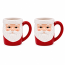 Kit 2 Canecas de Porcelana Papai Noel 3D 330ml
