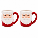 Kit 2 Canecas de Porcelana Papai Noel 3D 330ml