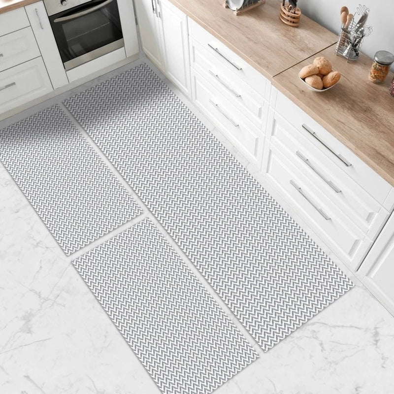 Kit 3 Tapetes para Cozinha em Algodão Antiderrapante Ferrazi