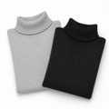 Kit 2 Suéteres Femininos de Tricô com Gola Alta para Inverno