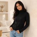 Kit 2 Suéteres Femininos de Tricô com Gola Alta para Inverno