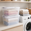 Kit Caixas Organizadoras Transparentes 34L com Tampa e Trava
