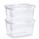 Kit Caixas Organizadoras Transparentes 60L com Tampa