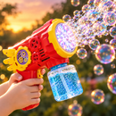 Lançador de Bolhas de Sabão Elétrico com LED e 36 Saídas + Refil 50ml