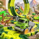 Pista de Dinossauro Elétrica Infantil com 140 Peças e Carrinho