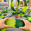 Pista de Dinossauro Elétrica Infantil com 140 Peças e Carrinho