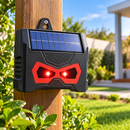 Repelente Ultrassônico Solar para Animais com LED e Carregamento USB