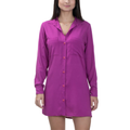 Saída de Praia Feminina Chemise Manga Longa com Bolsos