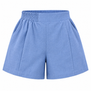 Short Feminino de Linho com Forro Cintura Alta e Elástico