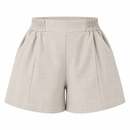 Short Feminino de Linho com Forro Cintura Alta e Elástico