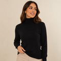 Suéter Feminino Cacharrel Gola Alta em Tricô | WinterComfort