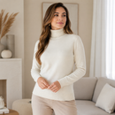 Suéter Feminino Cacharrel Gola Alta em Tricô | WinterComfort