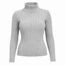 Suéter Feminino Gola Alta em Tricô Trançado para Inverno | WinterBraids