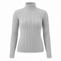 Suéter Feminino Gola Alta em Tricô Trançado para Inverno | WinterBraids