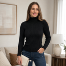 Suéter Feminino Gola Alta em Tricô Trançado para Inverno | WinterBraids