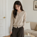 Suéter Feminino de Cashmere Tricô com Botões para Inverno