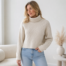 Suéter Feminino de Inverno em Tricô com Estampa Geométrica | WinterGrace