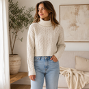 Suéter Feminino de Inverno em Tricô com Estampa Geométrica | WinterGrace