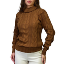 Suéter Feminino de Tricô Gola Alta Trançado | PureWarmth