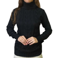 Suéter Feminino de Tricô Gola Alta Trançado | PureWarmth