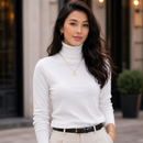 Suéter Feminino em Tricô Gola Alta para Inverno | LuxeKnit
