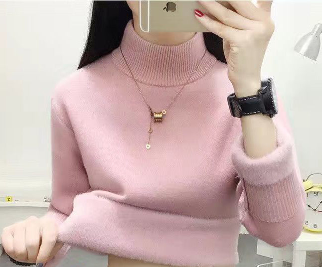 Suéter de Inverno Feminino de Lã Peluciado