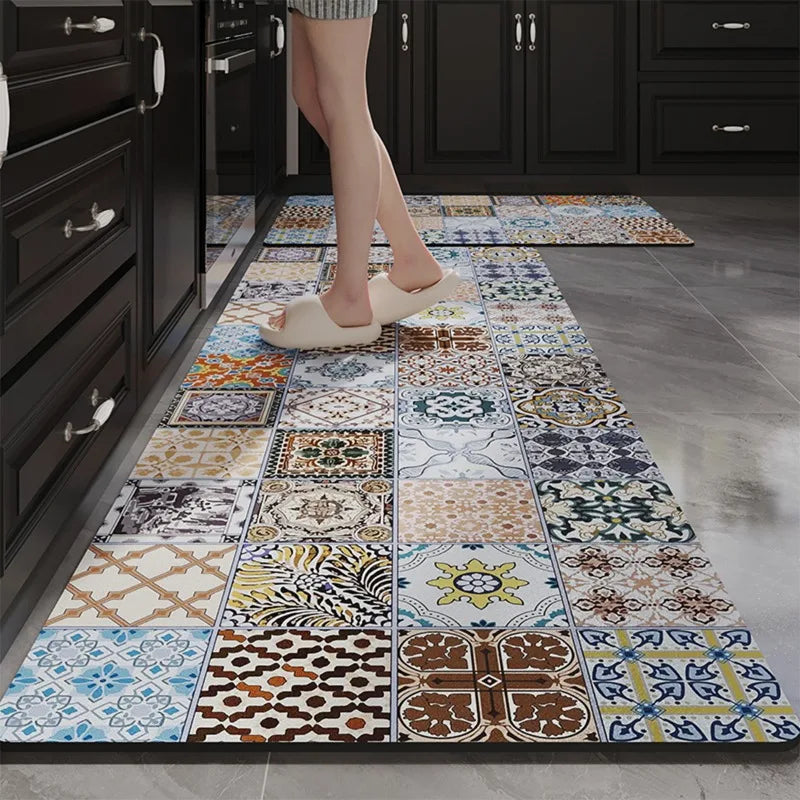 Tapete de Cozinha Longo Absorvente Antiderrapante
