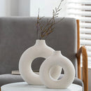 Vaso Circular Nórdico de Cerâmica para Decoração