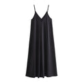 Vestido Feminino Longo de Verão Drapeado com Costas Nua