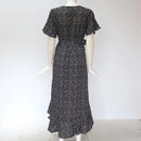 Vestido Feminino Longo de Verão Estampado com Babados