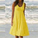 Vestido Feminino Midi Básico Plissado