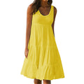 Vestido Feminino Midi Básico Plissado