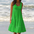 Vestido Feminino Midi Básico Plissado