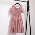 Vestido Feminino Midi Plissado Florido de Verão